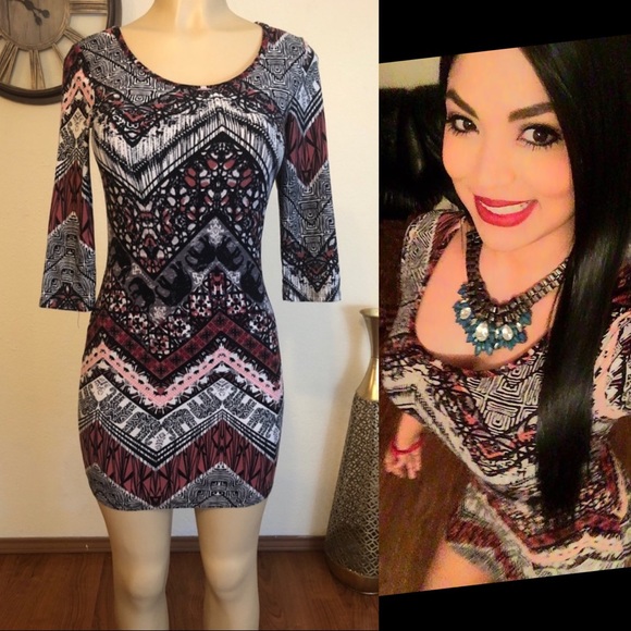 Hot Kiss Dresses & Skirts - Black/Red Design Super Stretchy Mini Dress